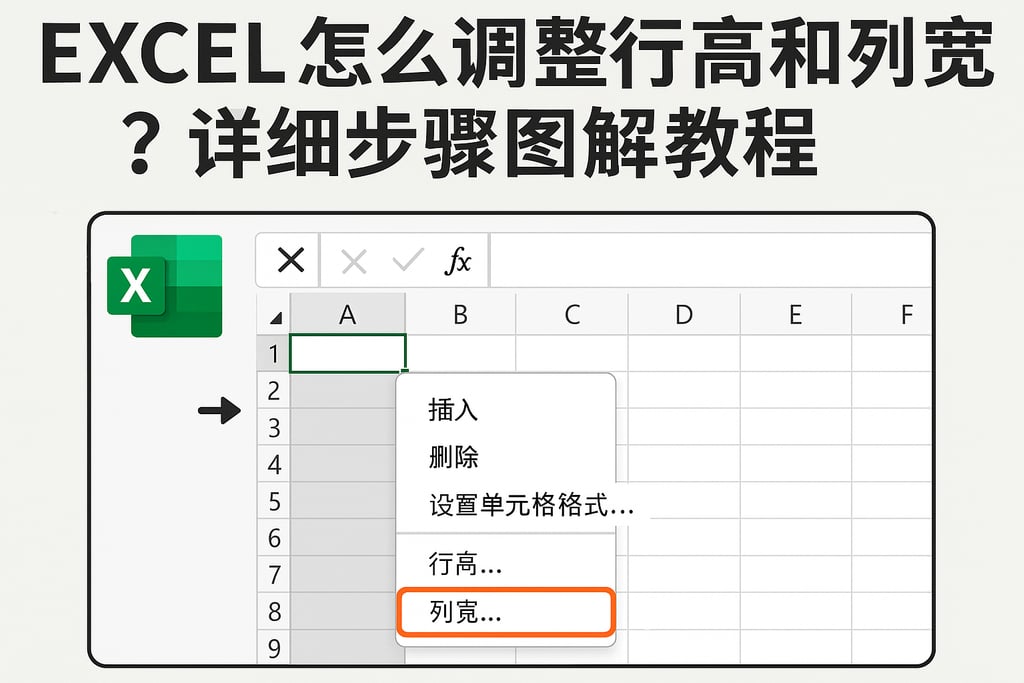 excel怎么调整行高和列宽？详细步骤图解教程