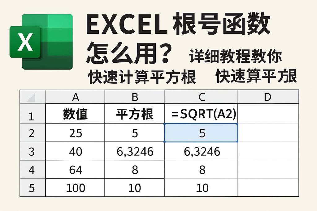 excel根号函数怎么用？详细教程教你快速计算平方根
