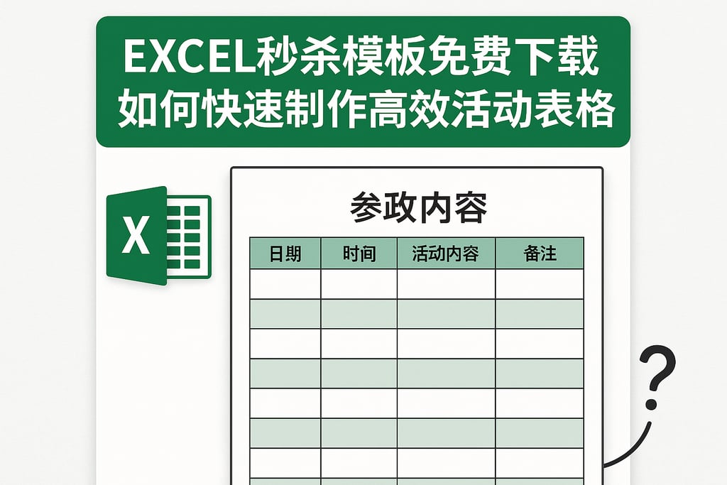 excel秒杀模板免费下载，如何快速制作高效活动表格？