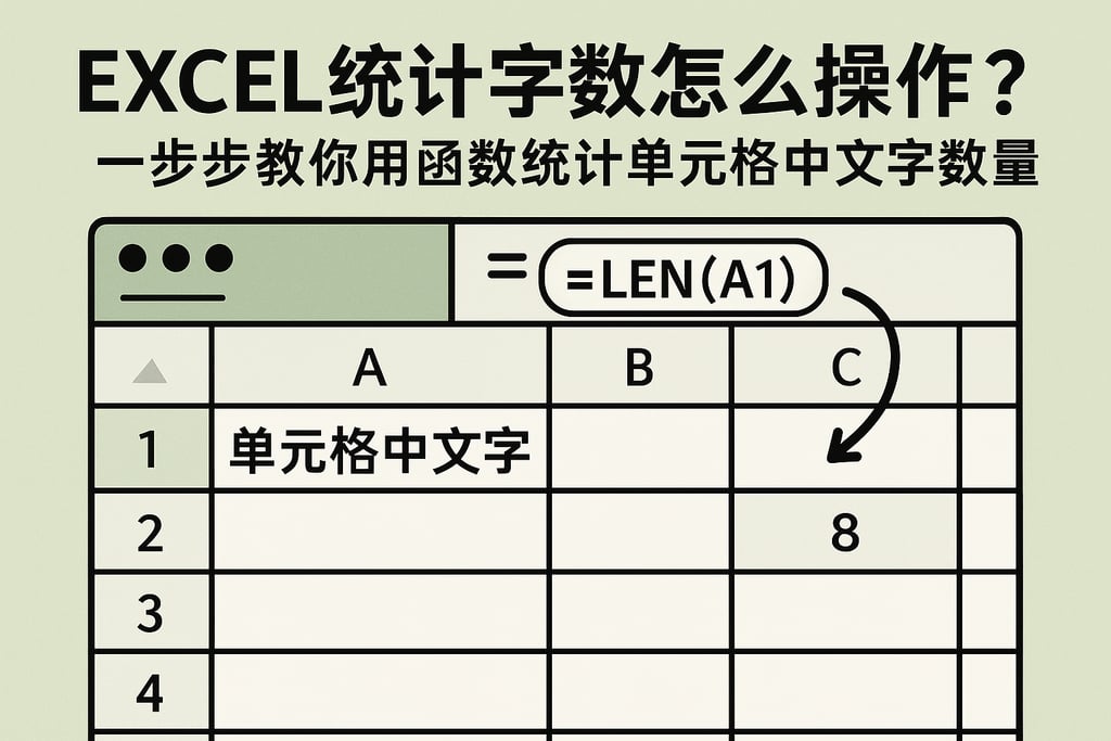 excel统计字数怎么操作？一步步教你用函数统计单元格中文字数量