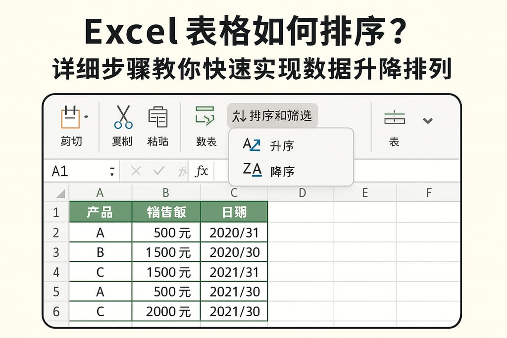 excel表格如何排序？详细步骤教你快速实现数据升降排列