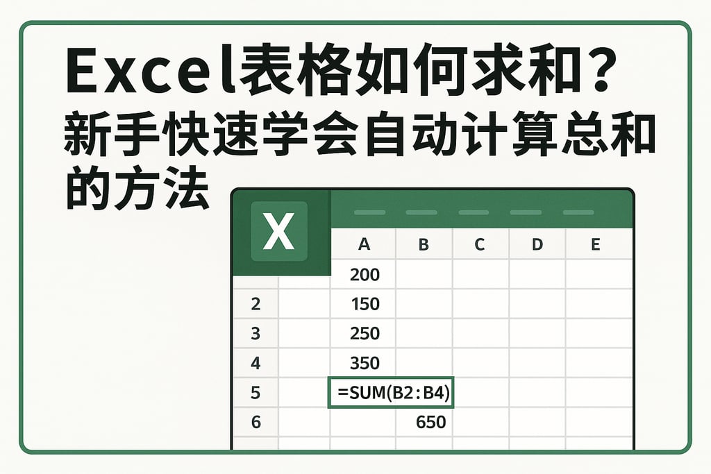 excel表格如何求和？新手快速学会自动计算总和的方法