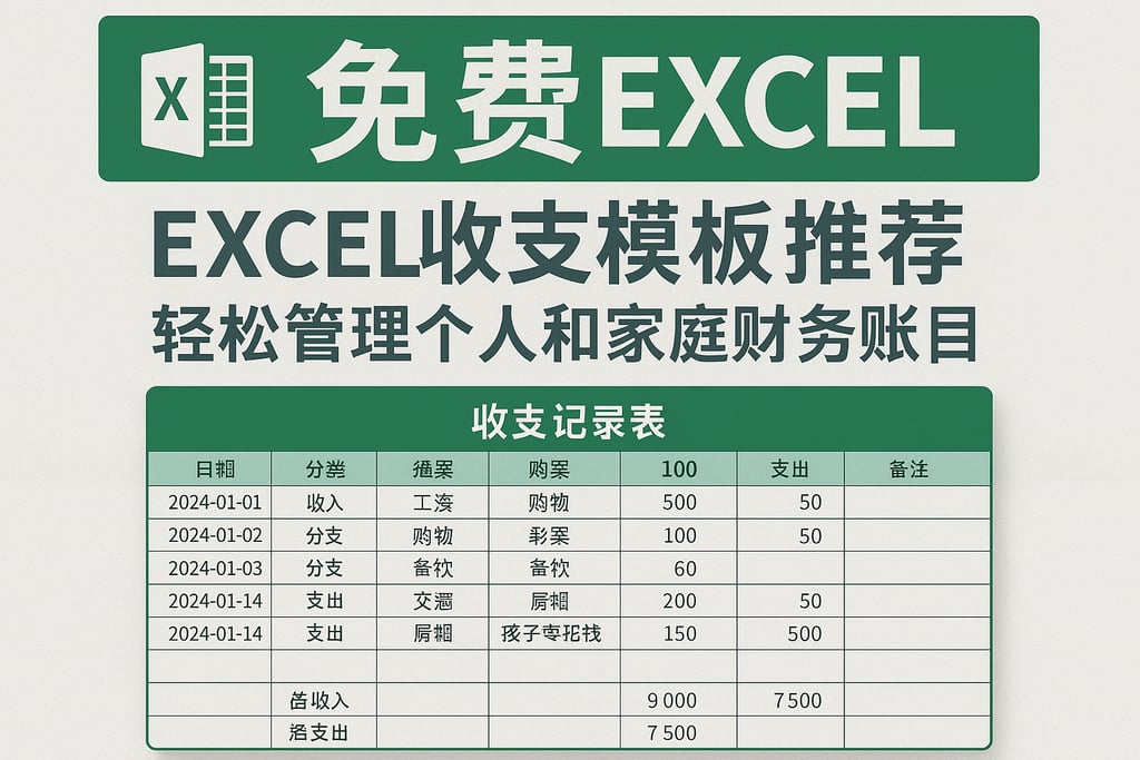 免费excel收支模板推荐，轻松管理个人和家庭财务账目