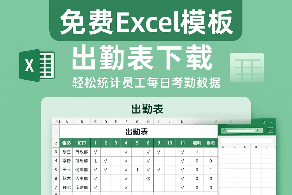 免费excel模板出勤表下载，轻松统计员工每日考勤数据
