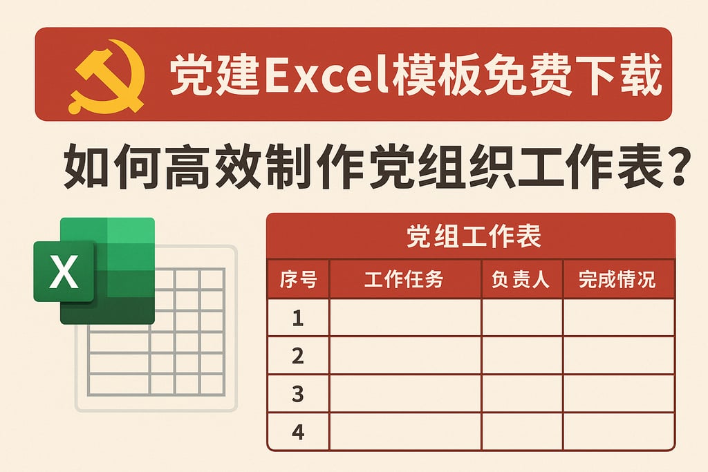 党建Excel模板免费下载，如何高效制作党组织工作表？