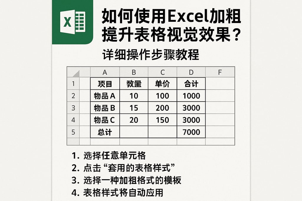 如何使用excel加粗模板提升表格视觉效果？详细操作步骤教程