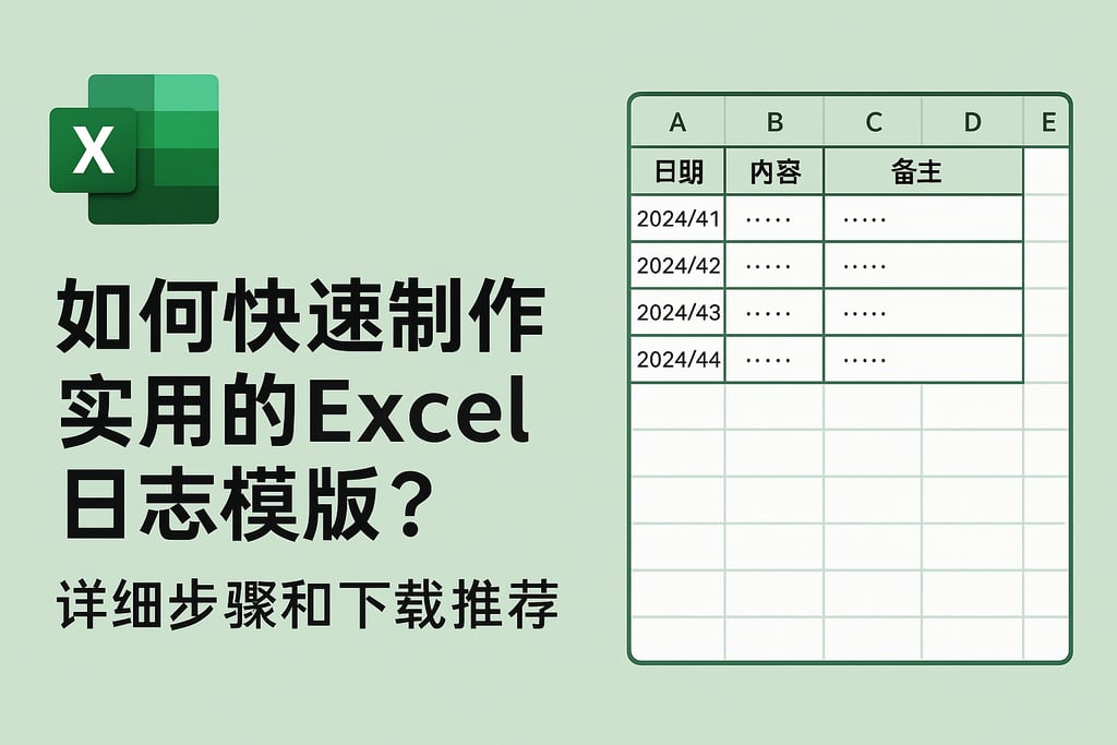 如何快速制作实用的excel日志模板？详细步骤和下载推荐
