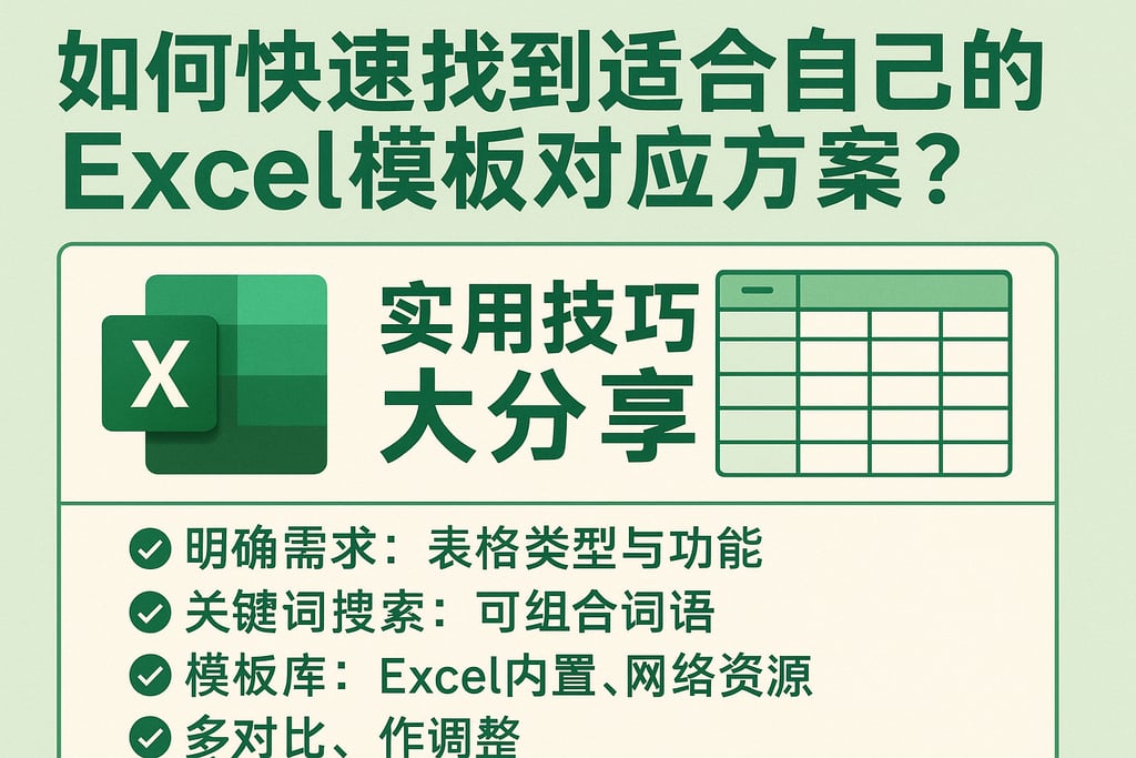 如何快速找到适合自己的excel模板对应方案？实用技巧大分享