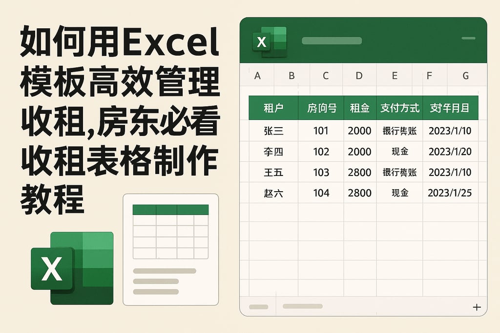 如何用Excel模板高效管理收租，房东必看的收租表格制作教程