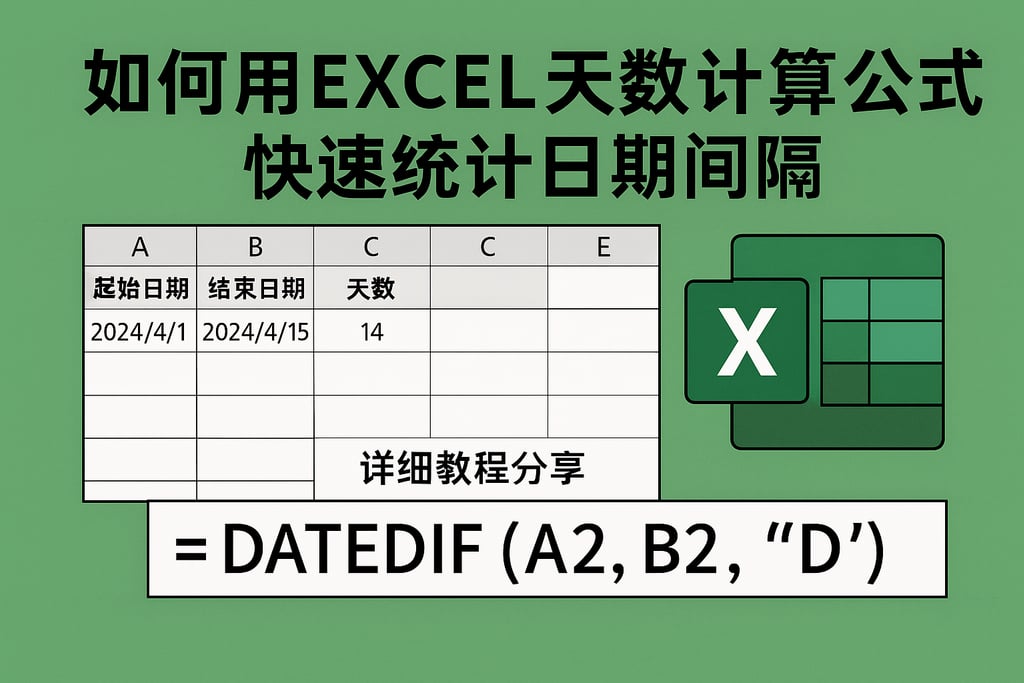 如何用excel天数计算公式快速统计日期间隔，详细教程分享