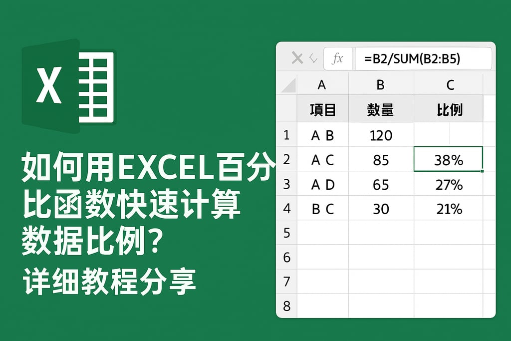 如何用excel百分比函数快速计算数据比例？详细教程分享
