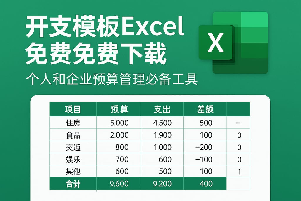 开支模板excel免费下载，个人和企业预算管理必备工具