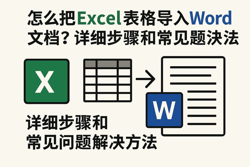 怎么把excel表格导入word文档？详细步骤和常见问题解决方法