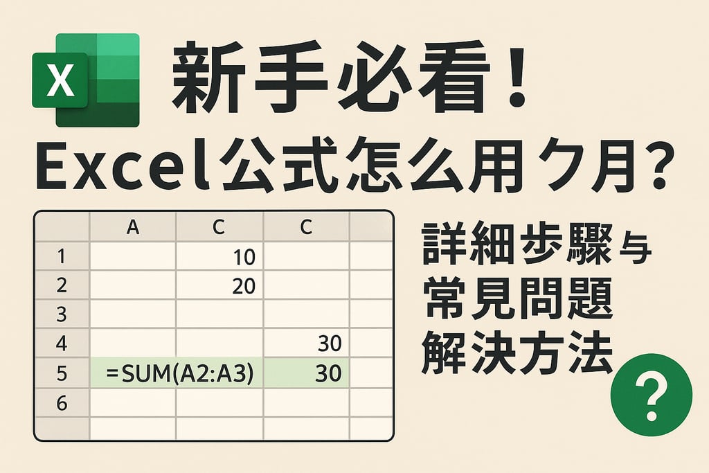 新手必看！excel公式怎么用？详细步骤与常见问题解决方法