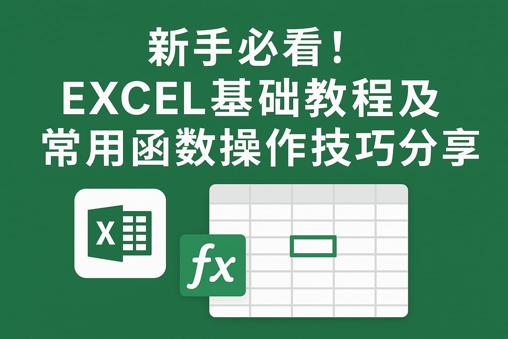 新手必看！excel基础教程及常用函数操作技巧分享