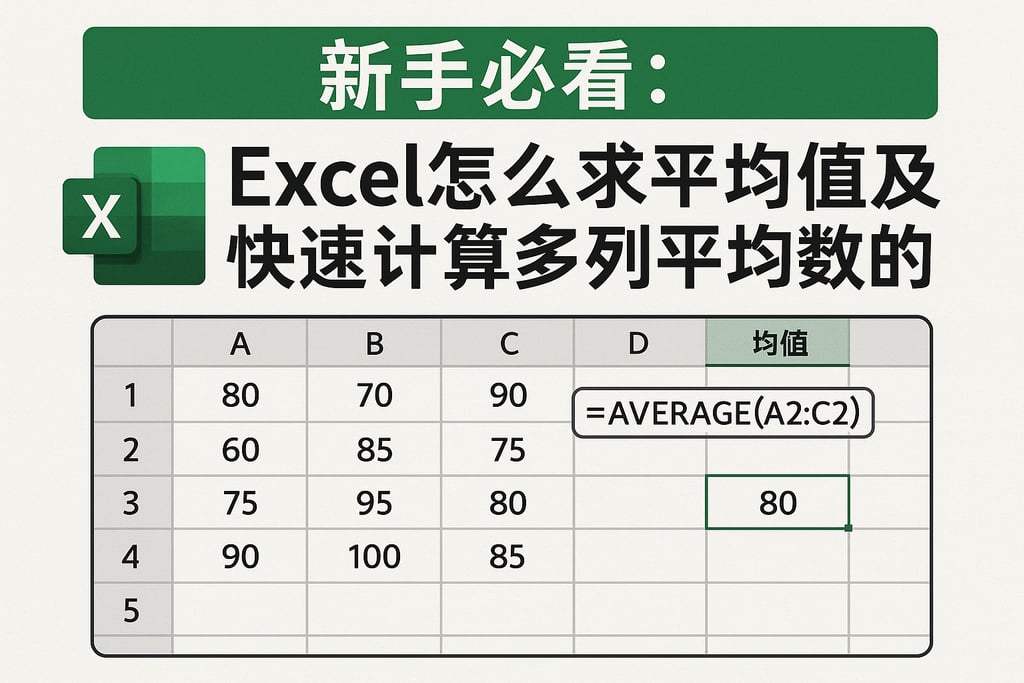 新手必看：excel怎么求平均值及快速计算多列平均数的方法
