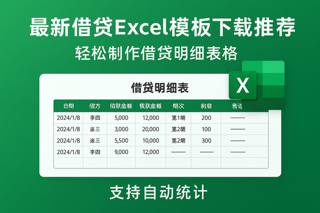 最新借贷excel模板下载推荐，轻松制作借贷明细表格，支持自动统计