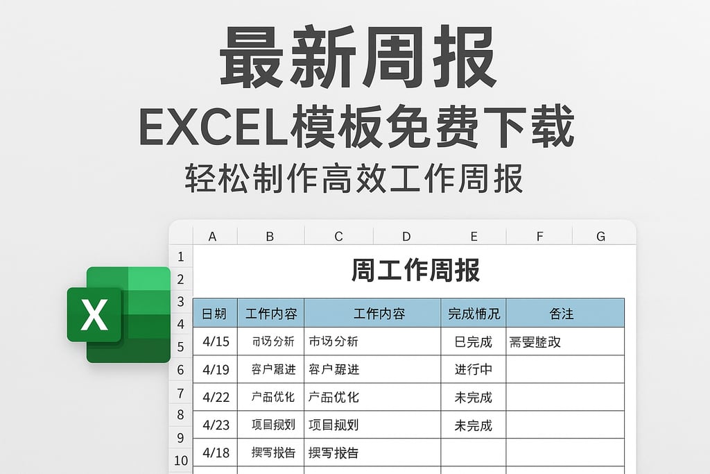 最新周报excel模板免费下载，轻松制作高效工作周报