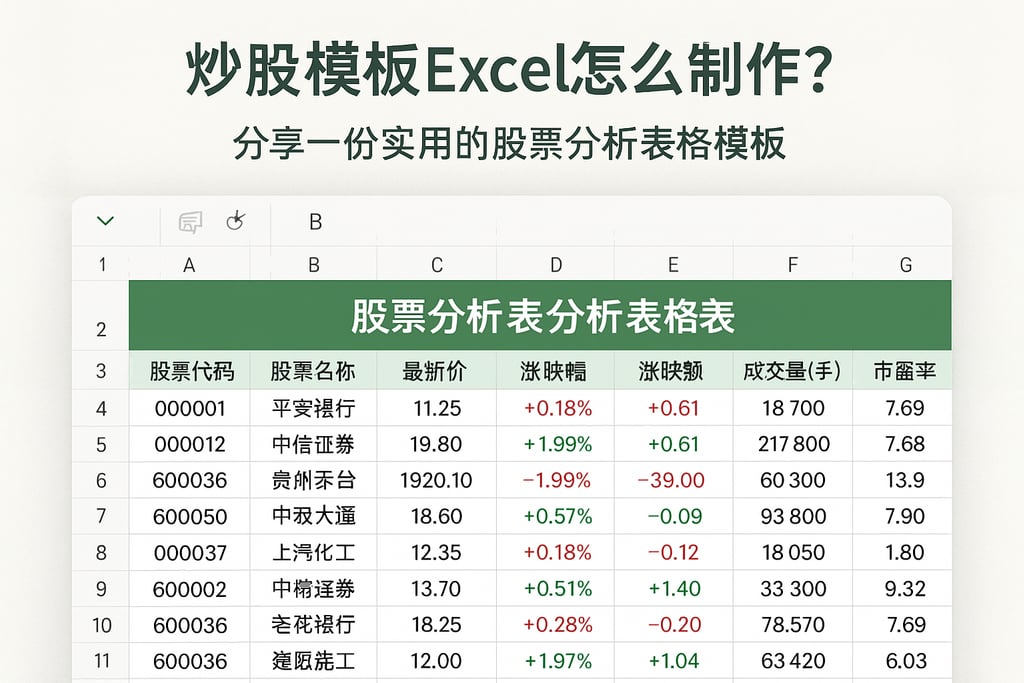 炒股模板excel怎么制作？分享一份实用的股票分析表格模板