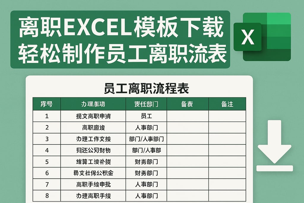 离职excel模板下载指南：轻松制作员工离职流程表
