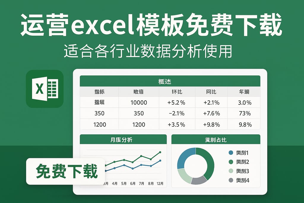 运营excel模板免费下载，适合各行业数据分析使用