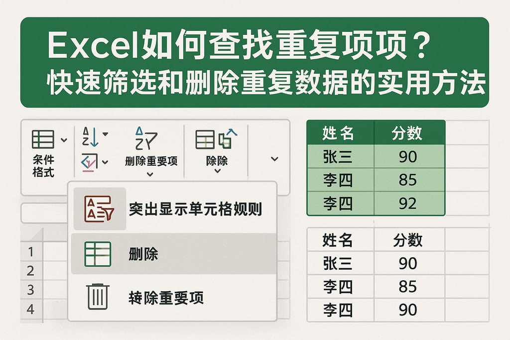 Excel如何查找重复项？快速筛选和删除重复数据的实用方法 | 零代码企业数字化知识站