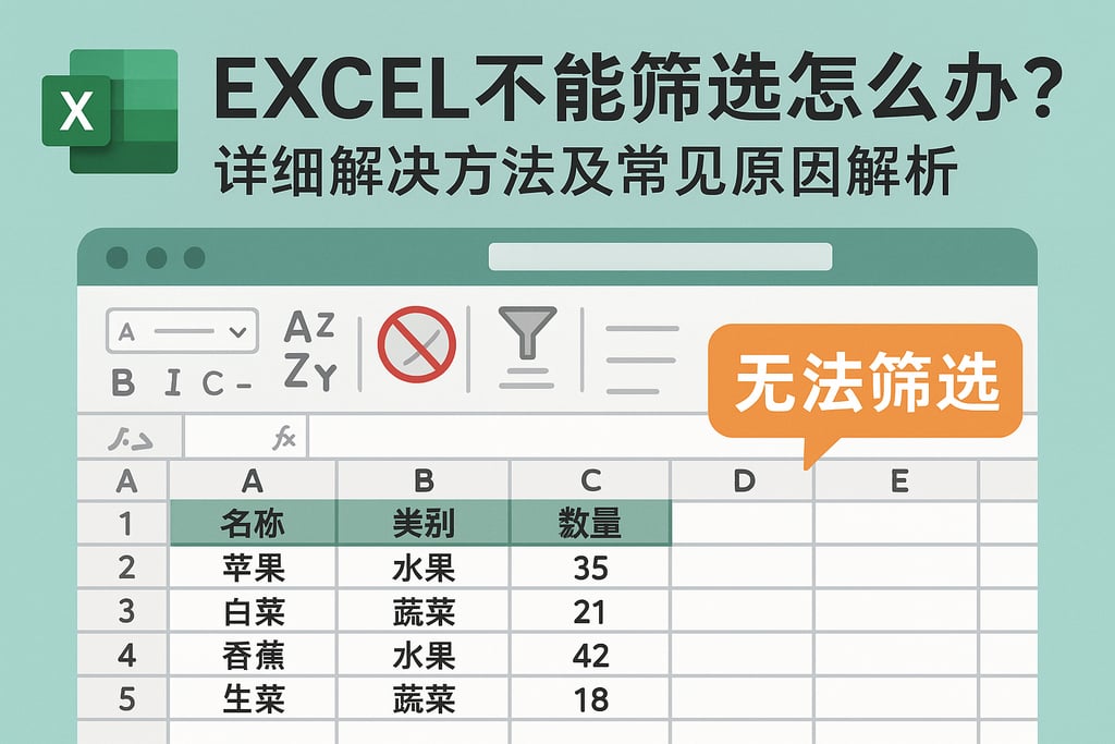 Excel不能筛选怎么办？详细解决方法及常见原因解析