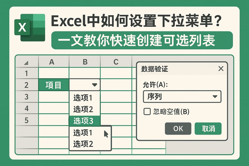 Excel中如何设置下拉菜单？一文教你快速创建可选列表