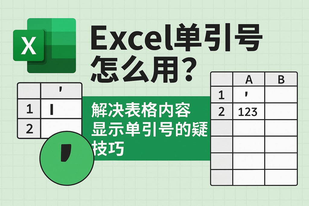 Excel单引号怎么用？解决表格内容显示单引号的问题技巧