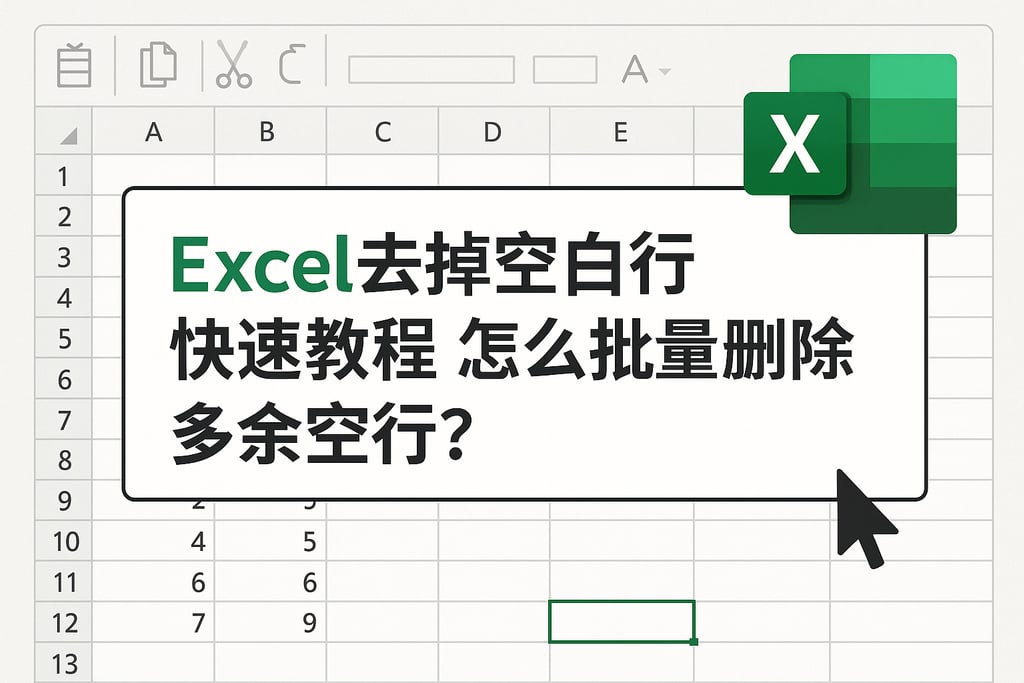 Excel去掉空白行快速教程，怎么批量删除多余空行？