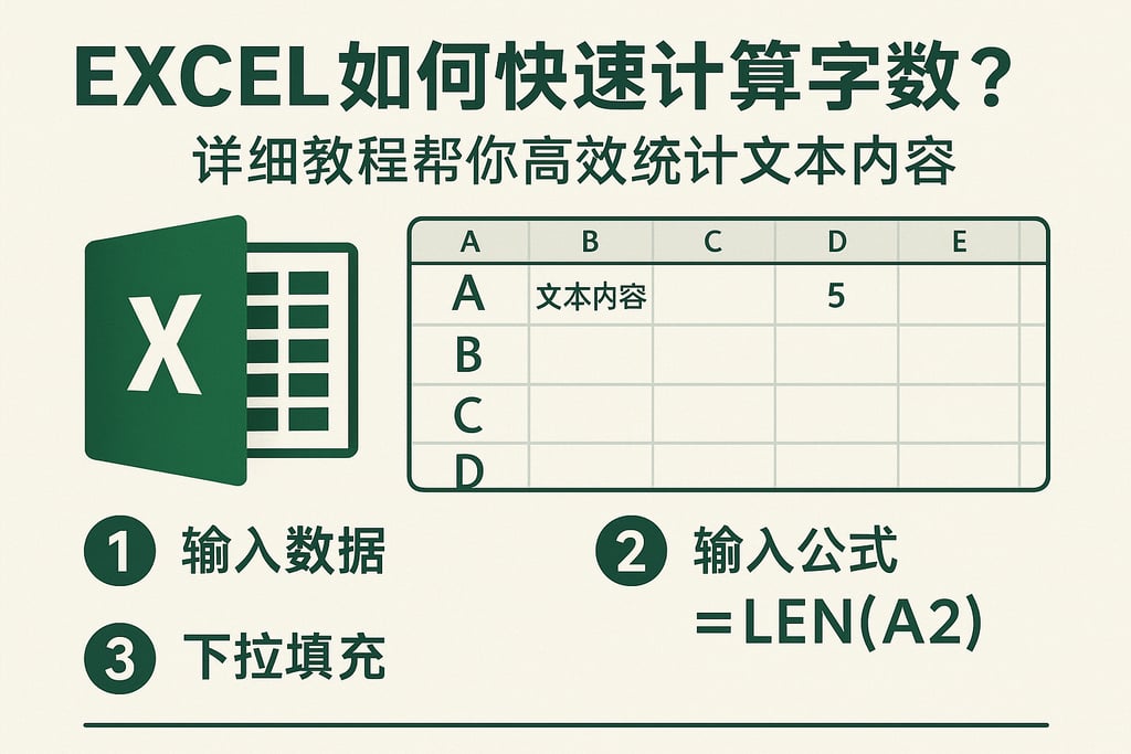 Excel如何快速计算字数？详细教程帮你高效统计文本内容