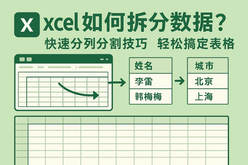 Excel如何拆分数据？快速分列分割技巧教程，轻松搞定表格整理