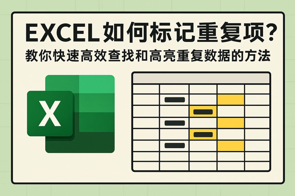 Excel如何标记重复项？教你快速高效查找和高亮重复数据的方法