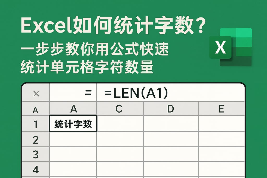 Excel如何统计字数？一步步教你用公式快速统计单元格字符数量