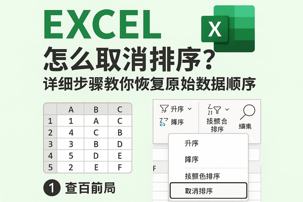 Excel怎么取消排序？详细步骤教你恢复原始数据顺序