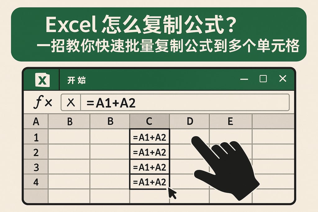 Excel怎么复制公式？一招教你快速批量复制公式到多个单元格