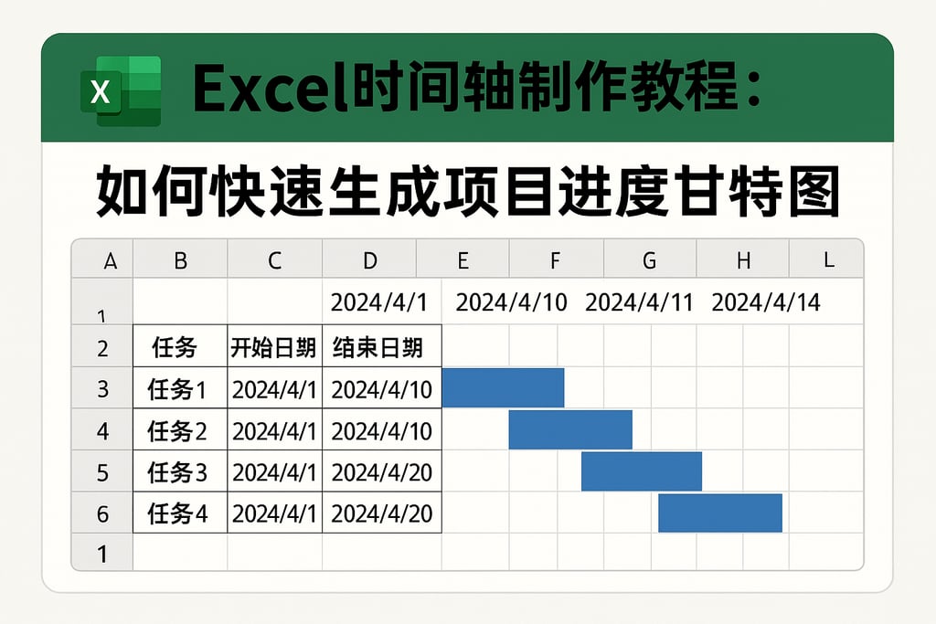 Excel时间轴制作教程：如何快速生成项目进度甘特图