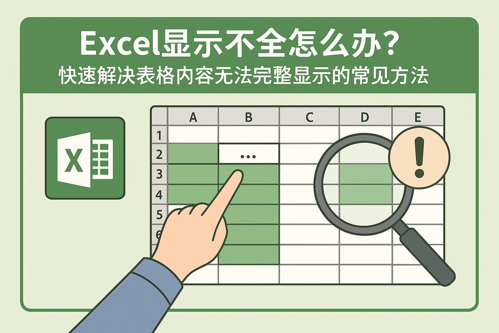 Excel显示不全怎么办？快速解决表格内容无法完整显示的常见方法