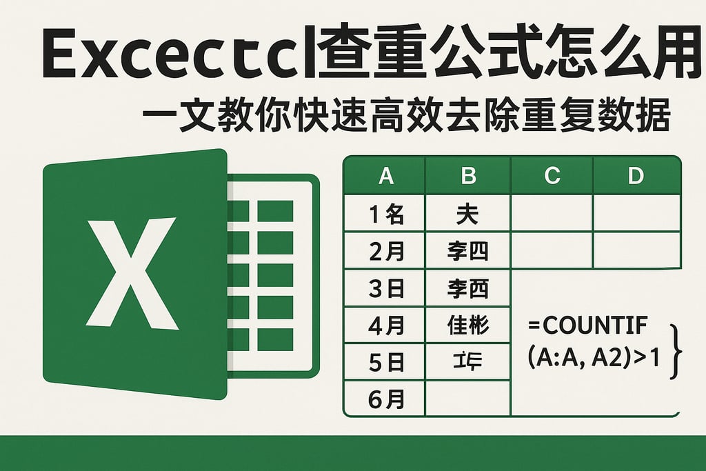 Excel查重公式怎么用？一文教你快速高效去除重复数据