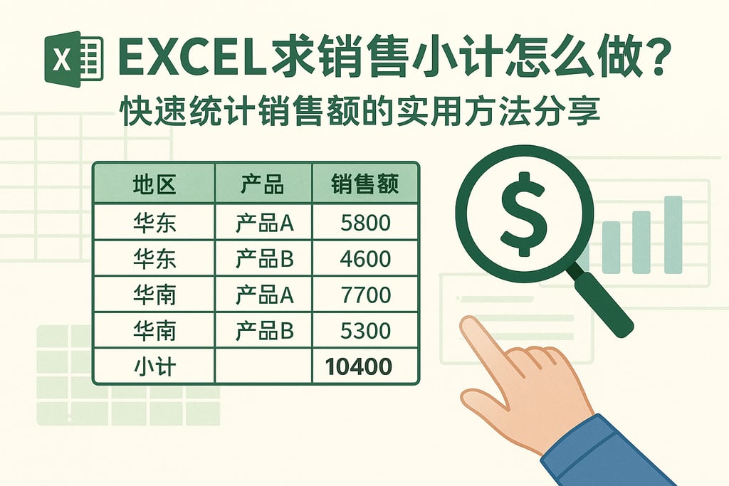 Excel求销售小计怎么做？快速统计销售额的实用方法分享