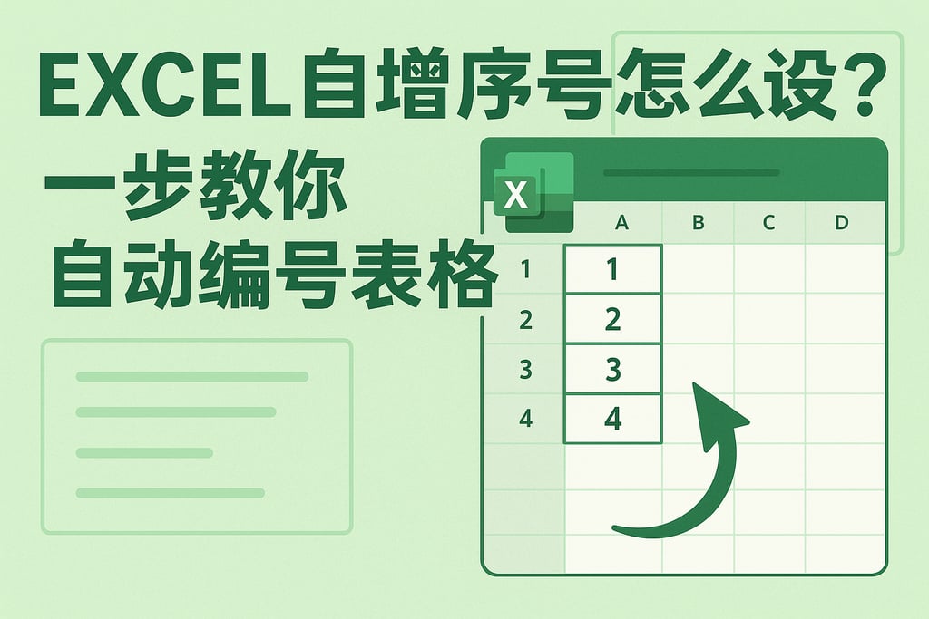 Excel自增序号怎么设置？一步教你自动编号表格