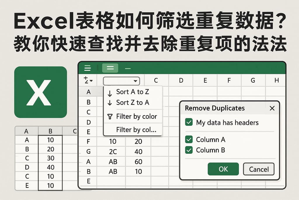 Excel表格如何筛选重复数据？教你快速查找并去除重复项的方法