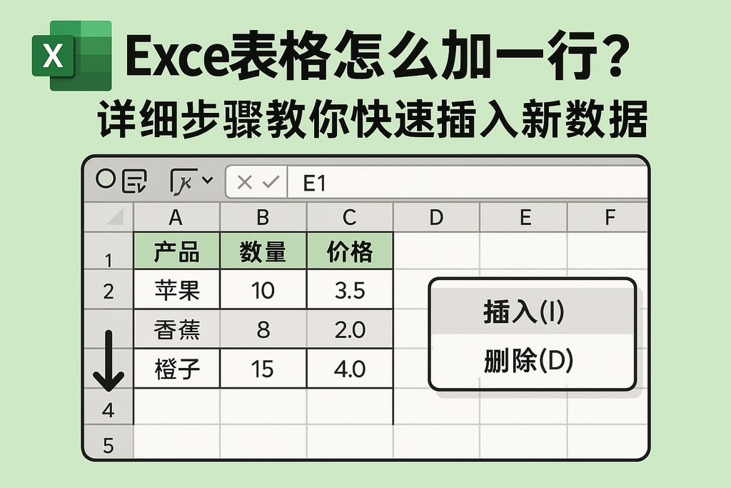 Excel表格怎么加一行？详细步骤教你快速插入新数据