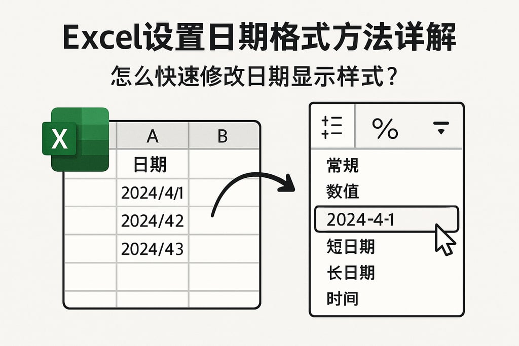 Excel设置日期格式方法详解，怎么快速修改日期显示样式？