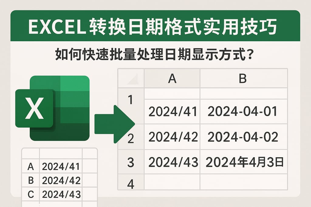 Excel转换日期格式实用技巧，如何快速批量处理日期显示方式？