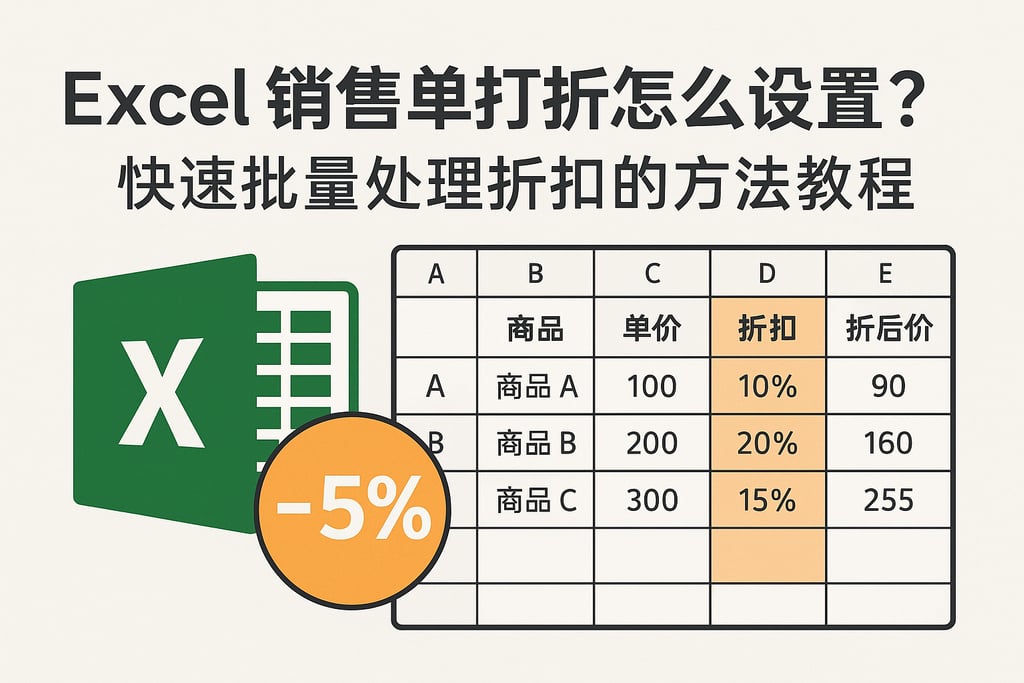 Excel销售单打折怎么设置？快速批量处理折扣的方法教程
