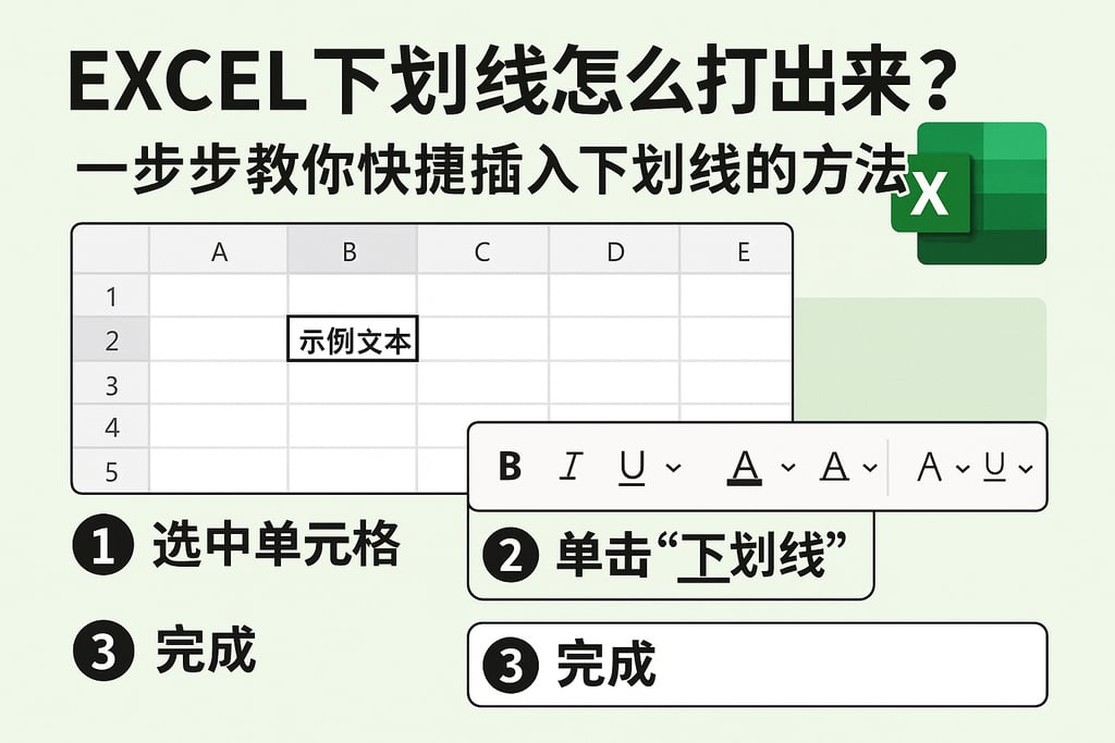 excel下划线怎么打出来？一步步教你快捷插入下划线的方法