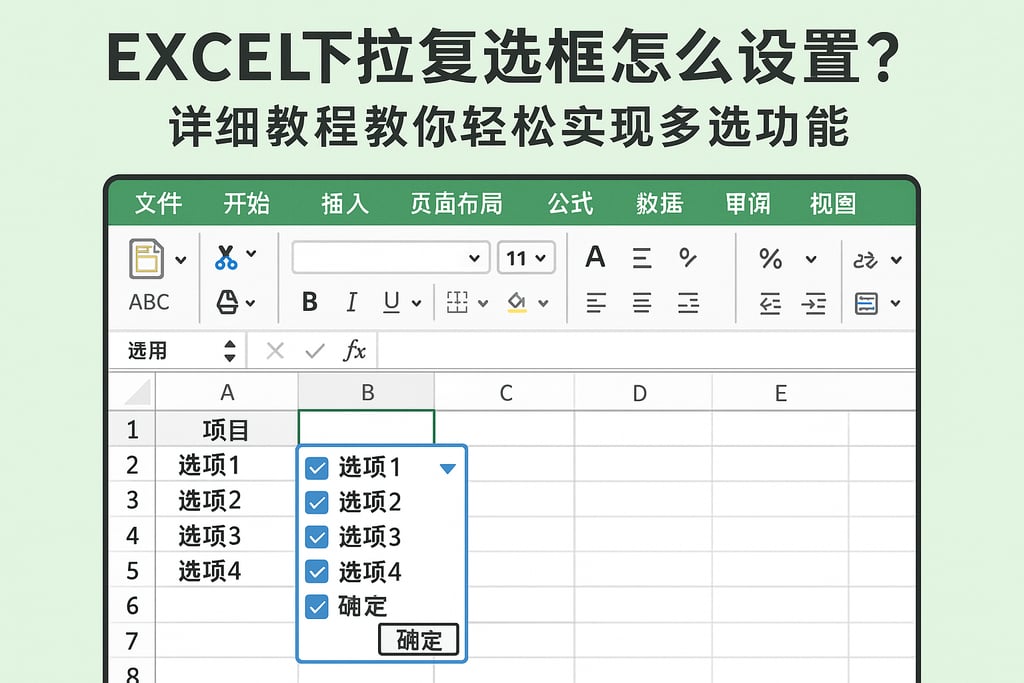 excel下拉复选框怎么设置？详细教程教你轻松实现多选功能