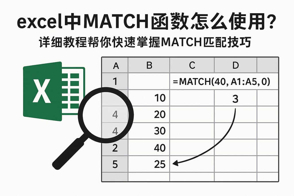 excel中match函数怎么使用？详细教程帮你快速掌握MATCH匹配技巧