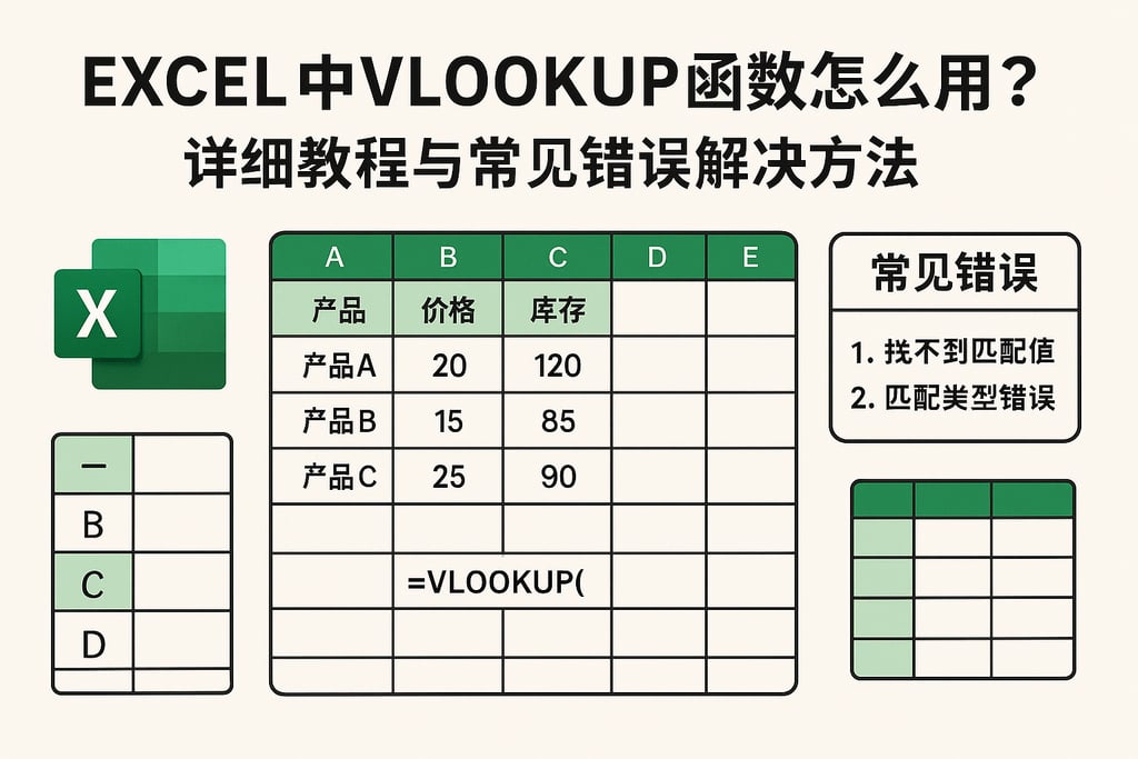 excel中vlookup函数怎么用？详细教程与常见错误解决方法